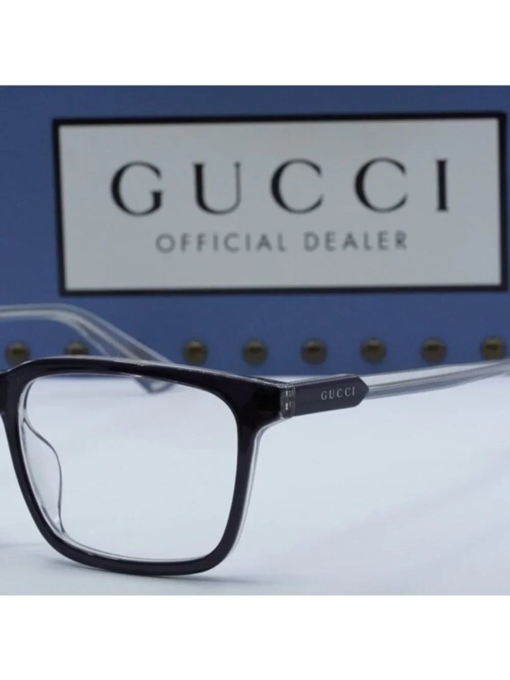 Gucci GG1120OA 002 Square Eyeglasses 55mm - Grey/Transparent